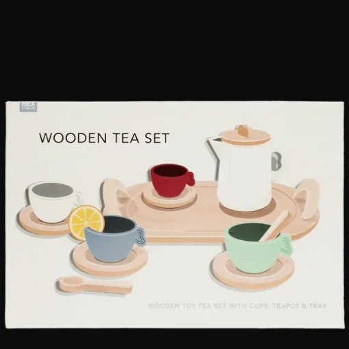 Wooden toy tea playset
