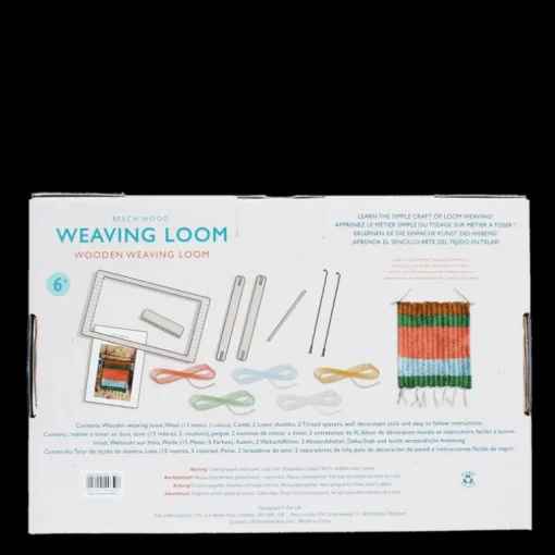 Wooden weaving loom set