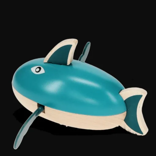 Wooden wind-up bath toy - Shark