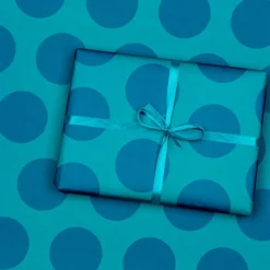Wrapping paper (5 sheets) - Blue spot on turquoise