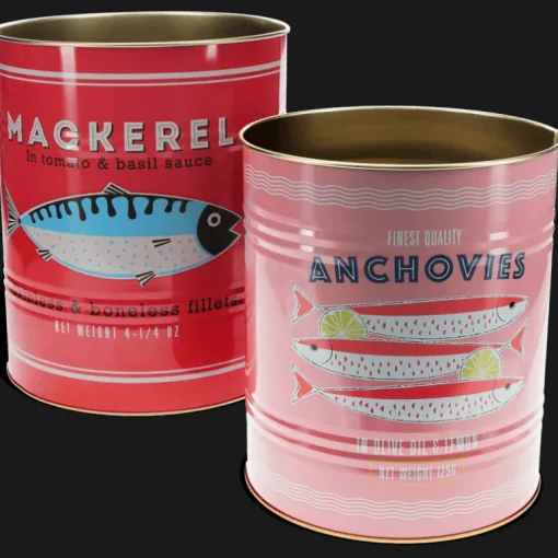 XL storage tins (set of 2) - Fish