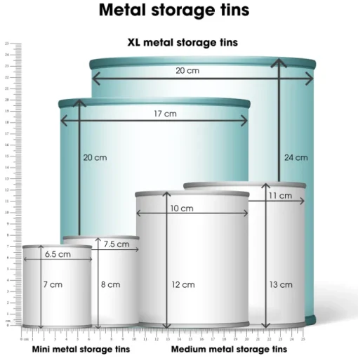 XL storage tins (set of 2) - Fish